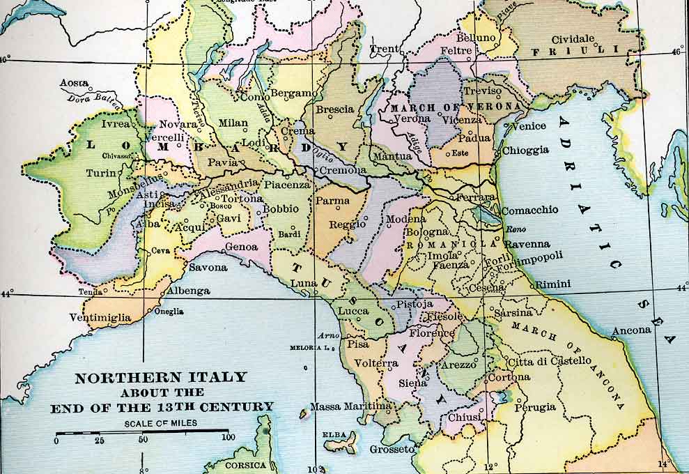 Northern Italy at about the End of the Thirteenth Century