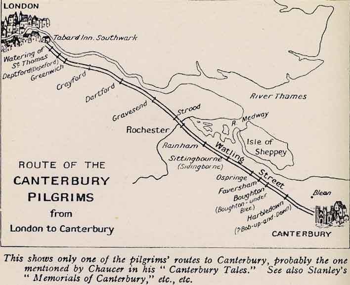 Route of the Canterbury Pilgrims