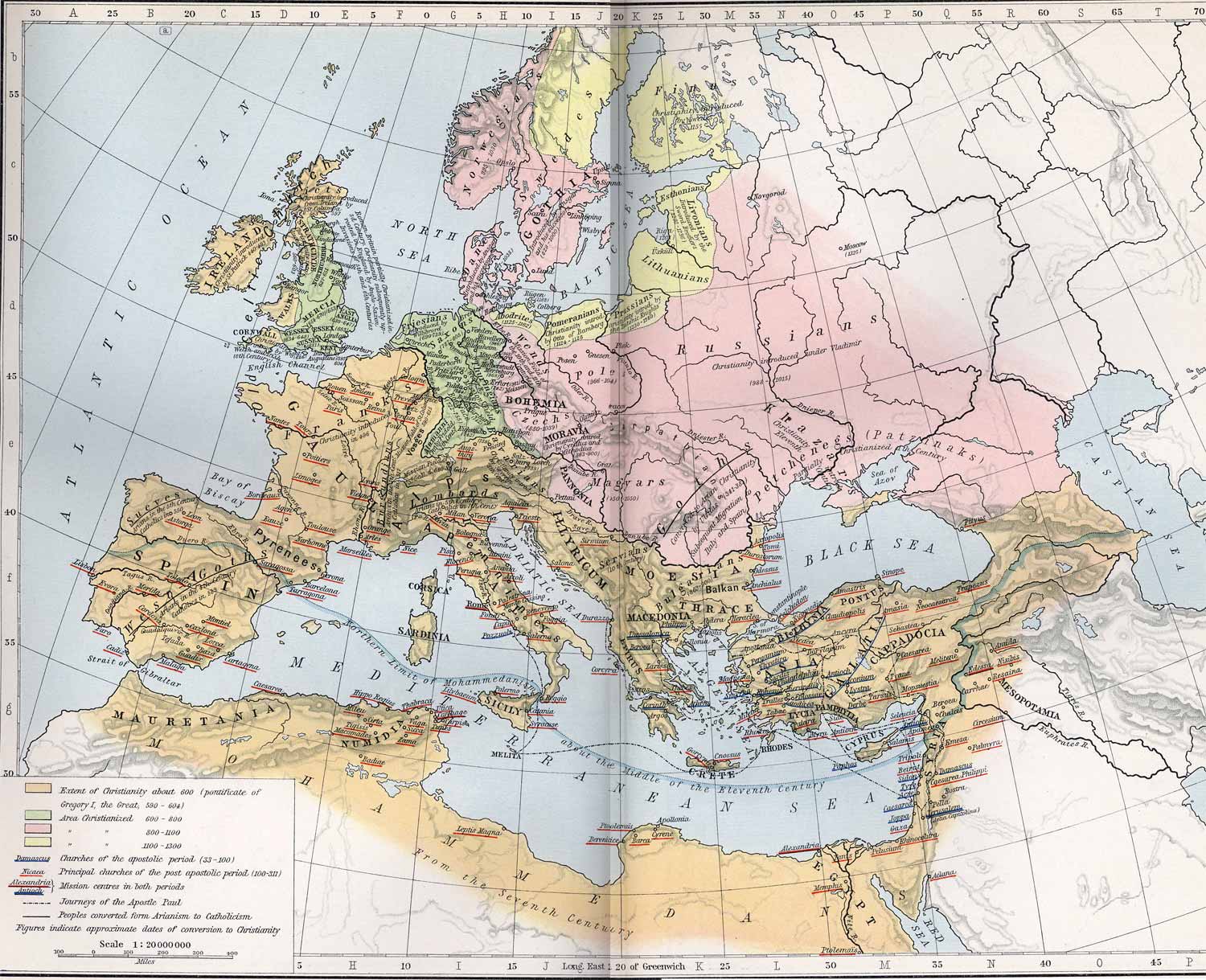 Development of Christianity to 1300