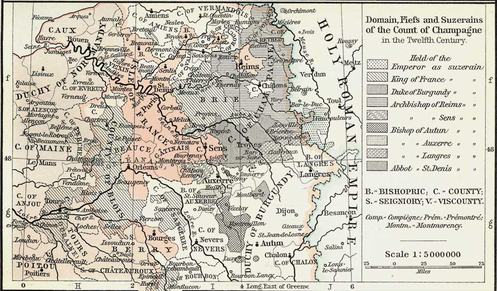 Domains, Fiefs, and Suzerains of the Count of Champagne