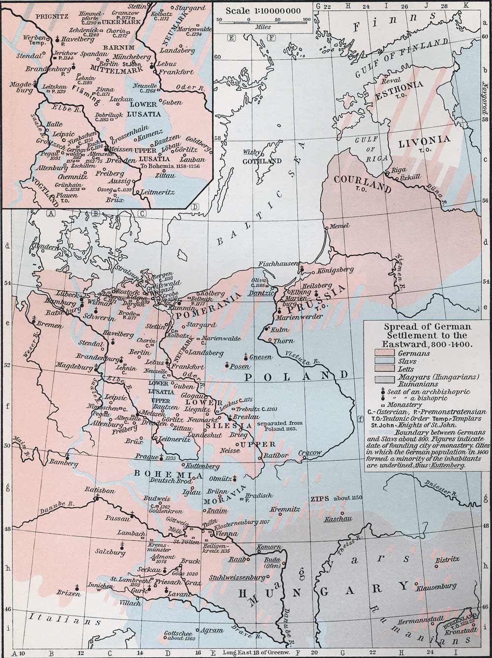 Spread of German Settlements to the Eastward