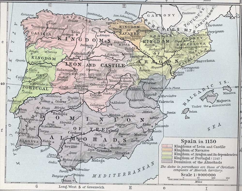 Medieval Europe Map Spain